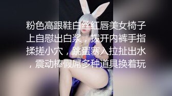 粉色高跟鞋白丝红唇美女椅子上自慰出白浆，拨开内裤手指揉搓小穴，跳蛋塞入拉扯出水，震动棒假屌多种道具换着玩